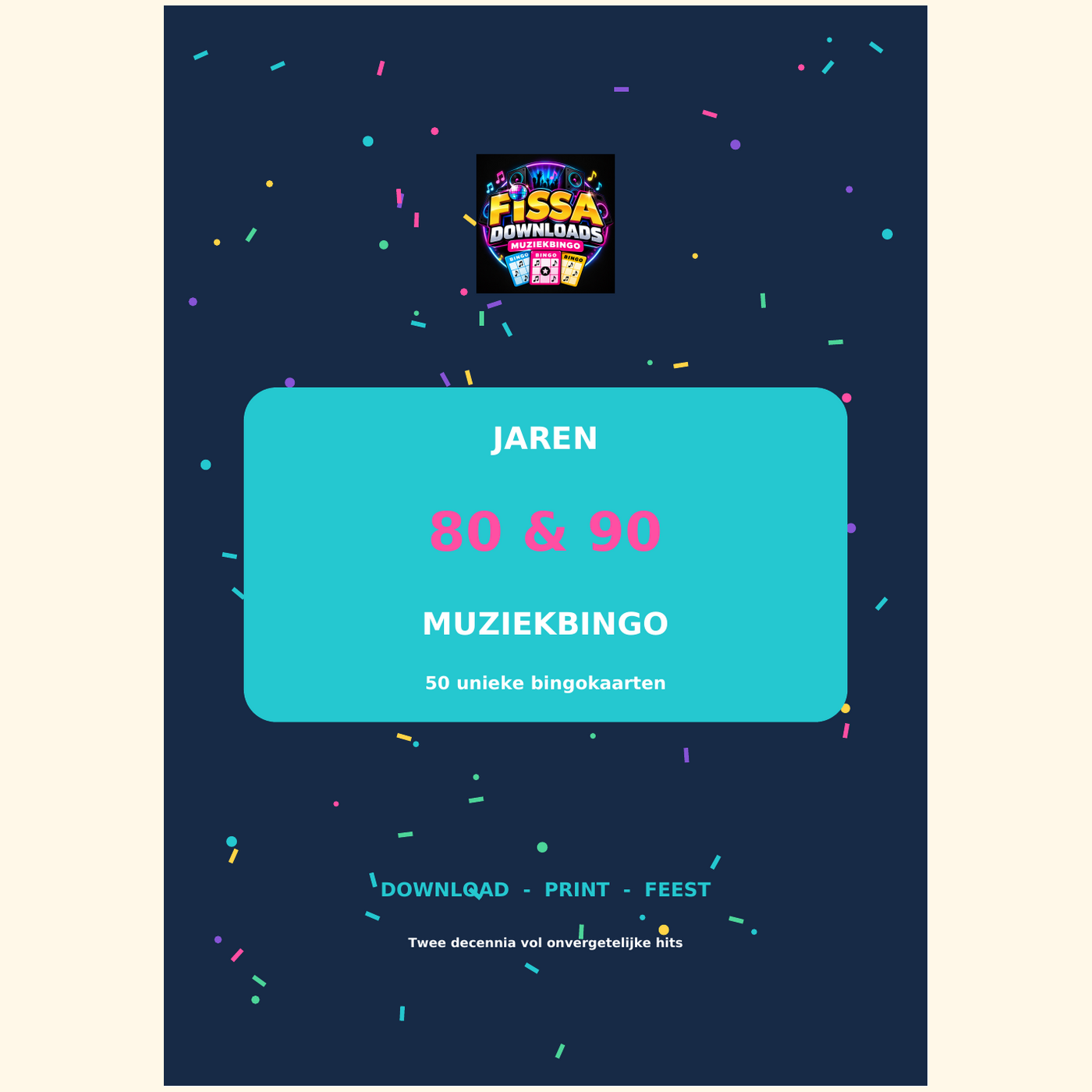 Cover van de Jaren 80 & 90 Muziekbingo