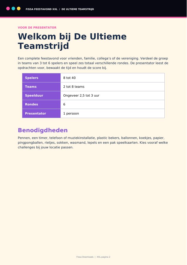 Voorbeeldpagina van dit digitale Fissa-pakket