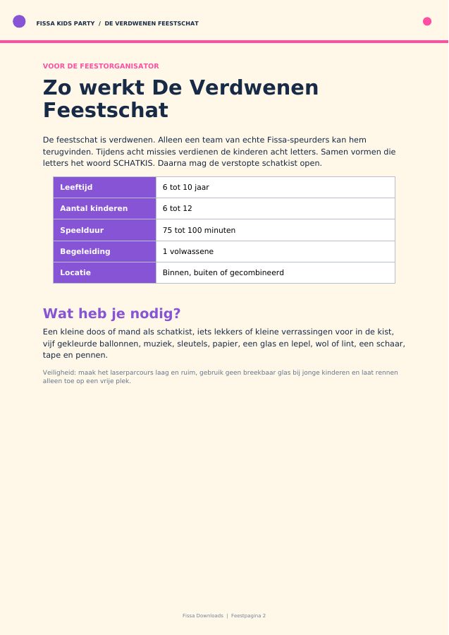 Voorbeeldpagina van dit digitale Fissa-pakket