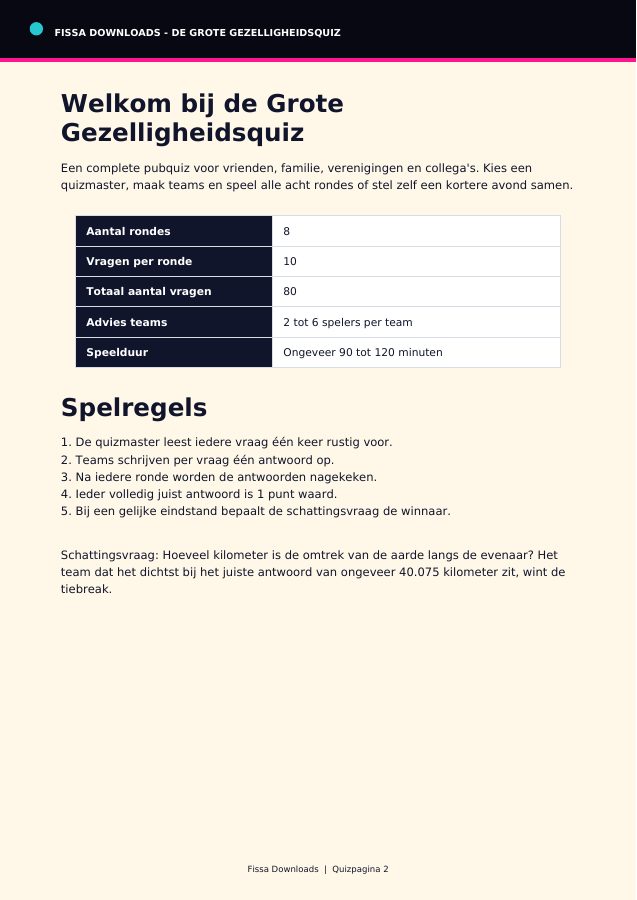 Voorbeeldpagina van dit digitale Fissa-pakket