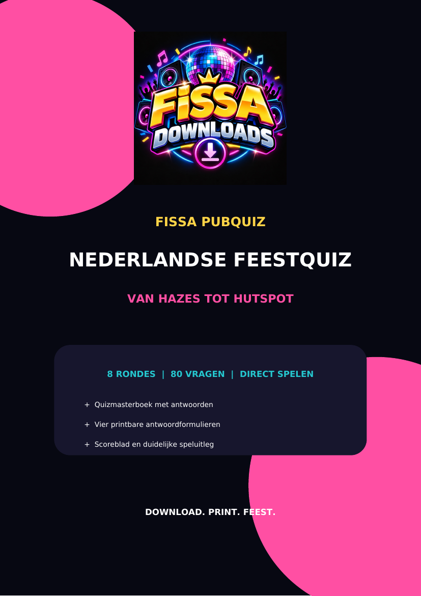 Cover van Fissa Pubquiz Nederlandse Feestquiz